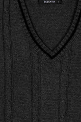 Charcoal V-Neck Men's Sweater